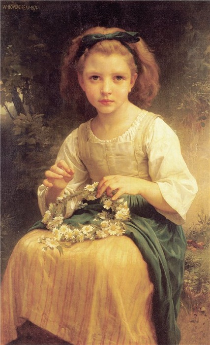 Девочка, плетущая венок. Вильям-Адольф Бугро, 1874