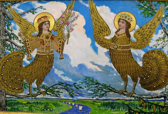 «Райские птицы Древней Руси Сирин и Алконост», И.С. Глазунов 2010 год