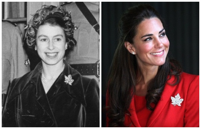 Елизавета II (1951) и Кейт Миддлтон (2011) во время визитов в Канаду