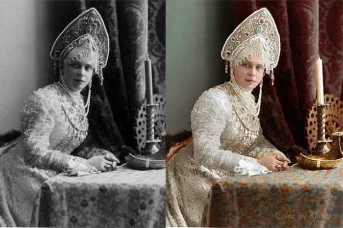 Зинаида Николаевна Юсупова в костюме боярыни 17 века на балу в Зимнем Дворце
