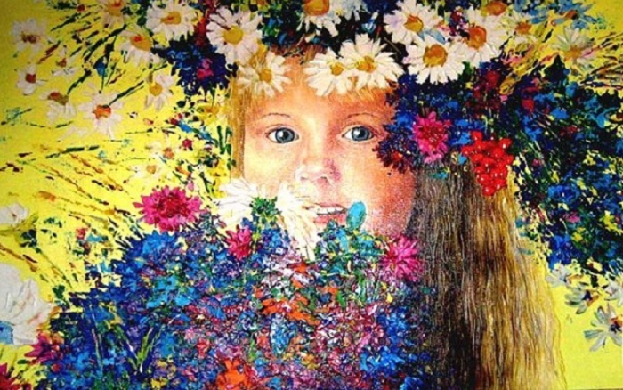 Нарисованный венок из цветов