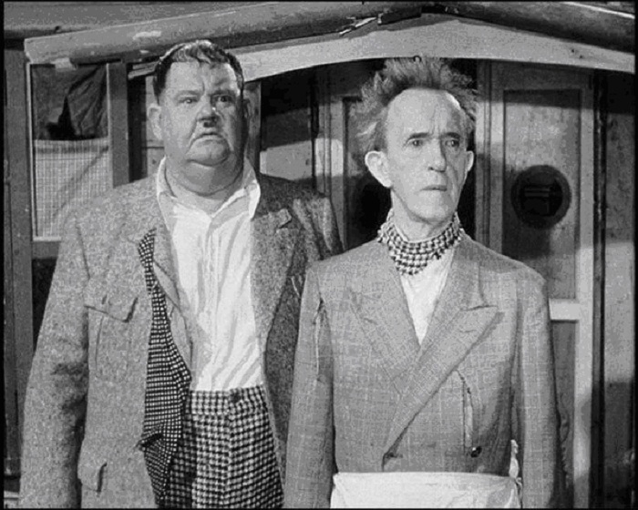 Стэн Лорел и Оливер Харди в их последнем фильме Utopia (1951).