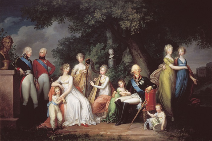 Павел I и Мария Федоровна в окружении детей