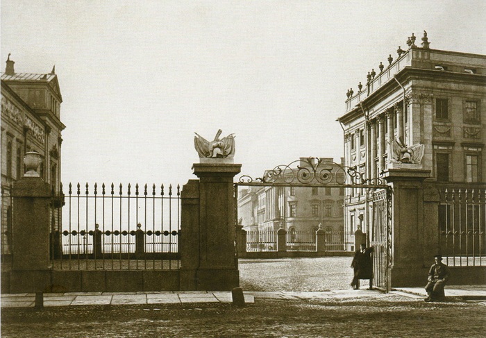 Бианки И. К. Мраморный дворец. Вид со стороны Дворцовой набережной. До 1872 года