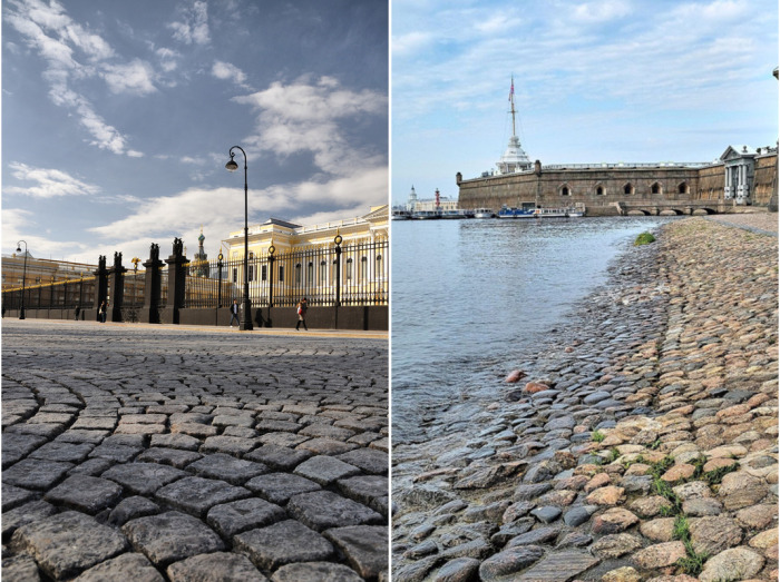 Санкт-Петербург по сегодняшний день радует туристов красивыми мощеными мостовыми. 