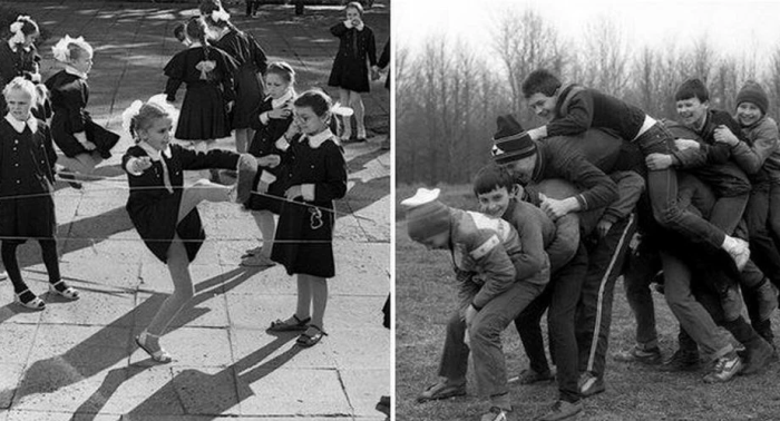Советские дети проводили много времени во дворе.