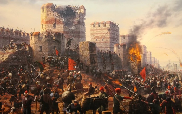 Взятие турками Константинополя в 1453 году. /Фото: avatars.mds.yandex.net