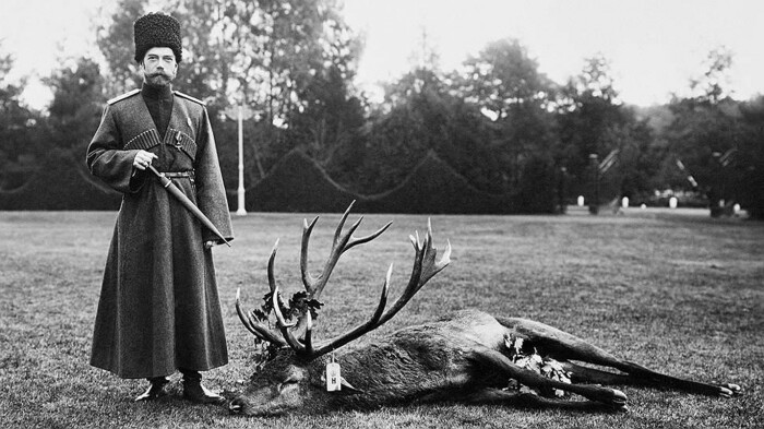 Николай II на охоте со своим трофеем. /Фото: logoslovo.ru