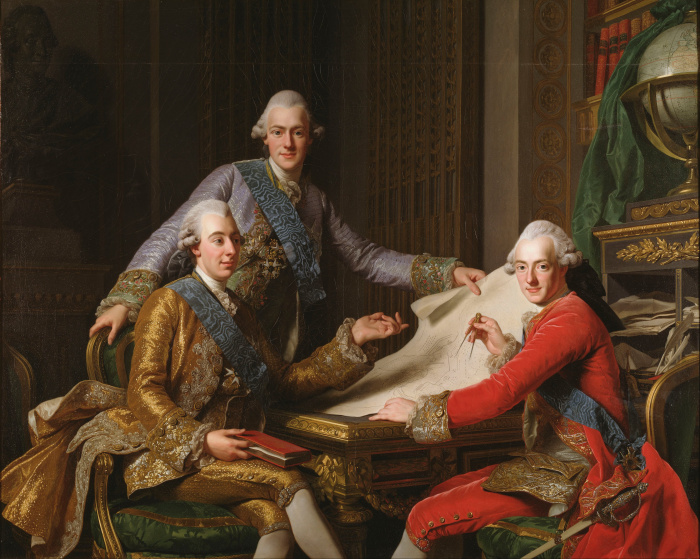 Густав III с братьями. /Фото: upload.wikimedia.org