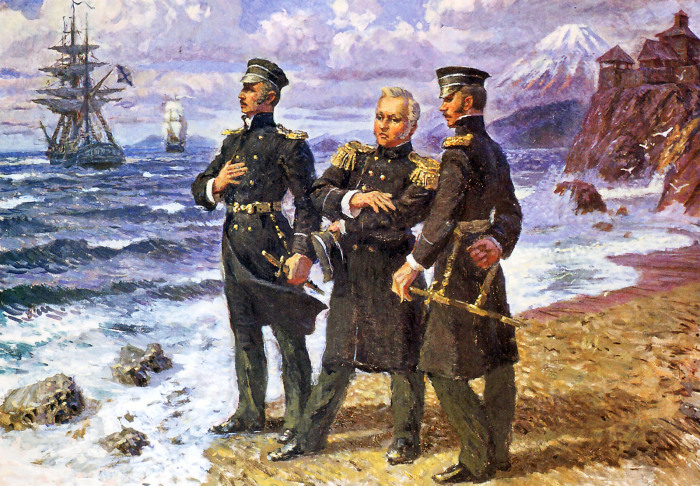 Соратники: Лазарев, Нахимов и Путятин. /Фото: voenflot.ru