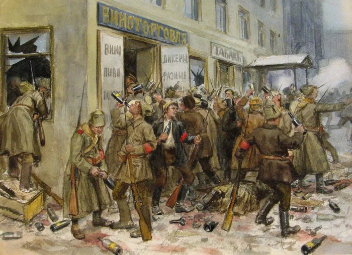 Винные погромы 1917-го. /Фото: a.d-cd.net