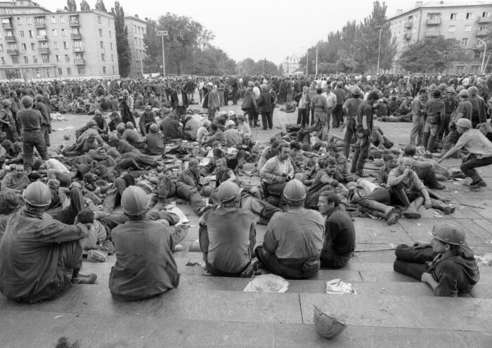 Шахтерская забастовка в 1989-м. /Фото: sovsekretno.ru