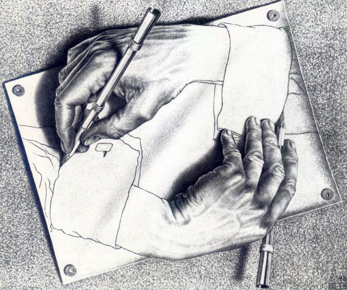 Морис Эшер. «Рисующие руки».