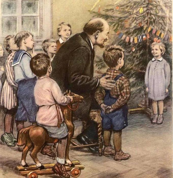 Ленин с детьми возле елки./Фото: www.pencioner.ru