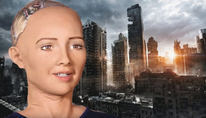 София, первый в мире человекоподобный робот, созданный в 2015 году./Фото: i.ytimg.com