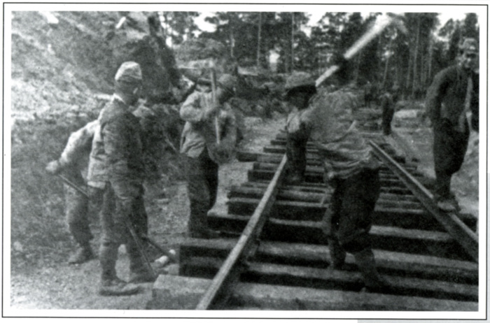 Японцы на строительстве железной дороги Тайшет-Братск./Фото: irkipedia.ru