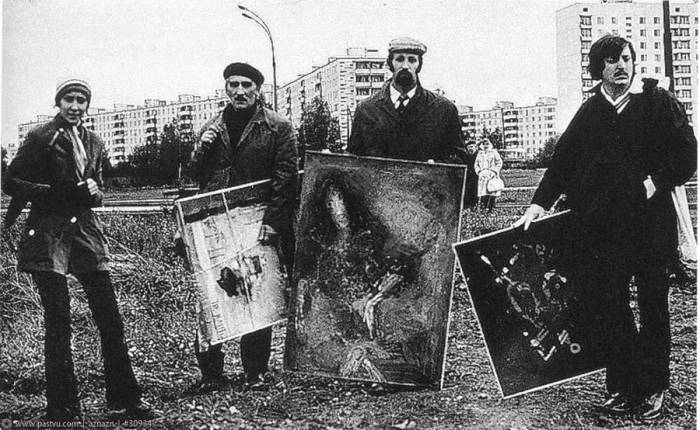 Участники «бульдозерной выставки» 1974 года