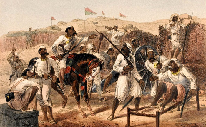 Сипаев в британских войсках в Индии было больше, чем англичан, платили им меньше и кидали во все горячие точки.