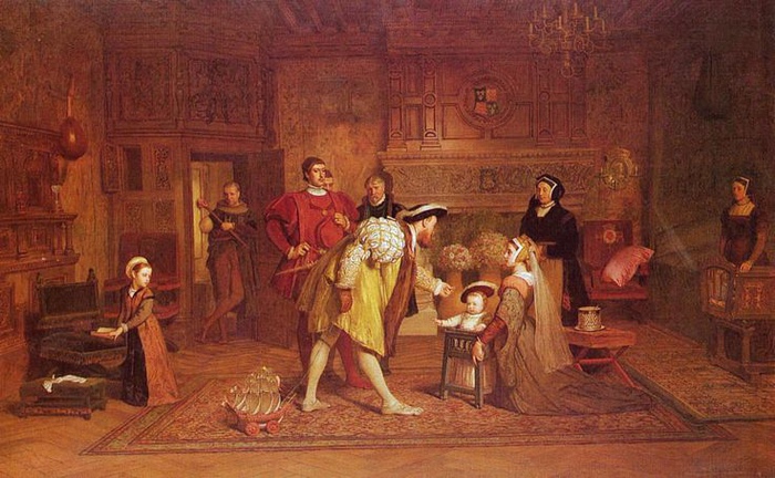 Король Генрих со своими детьми. Картина Маркуса Стоуна.