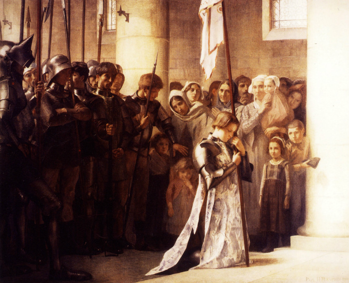 Хотя де Ре не отходил от Женны, художники никогда не изображают его на картинах с Орлеанской девой.