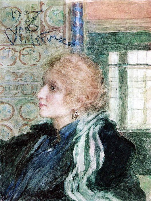 Портрет, нарисованный Репиным в 1925 году с нуля, не вызывает подозрений в цветонарушениях.