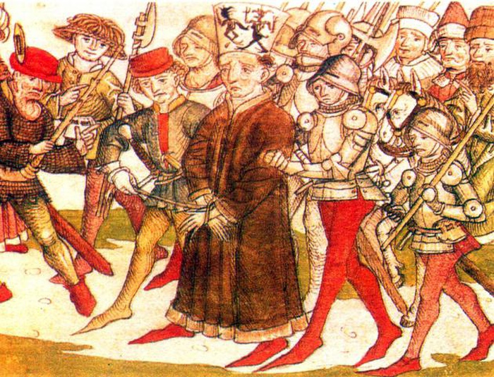 Миниатюра, изображающая казнь чеха Яна Гуса.