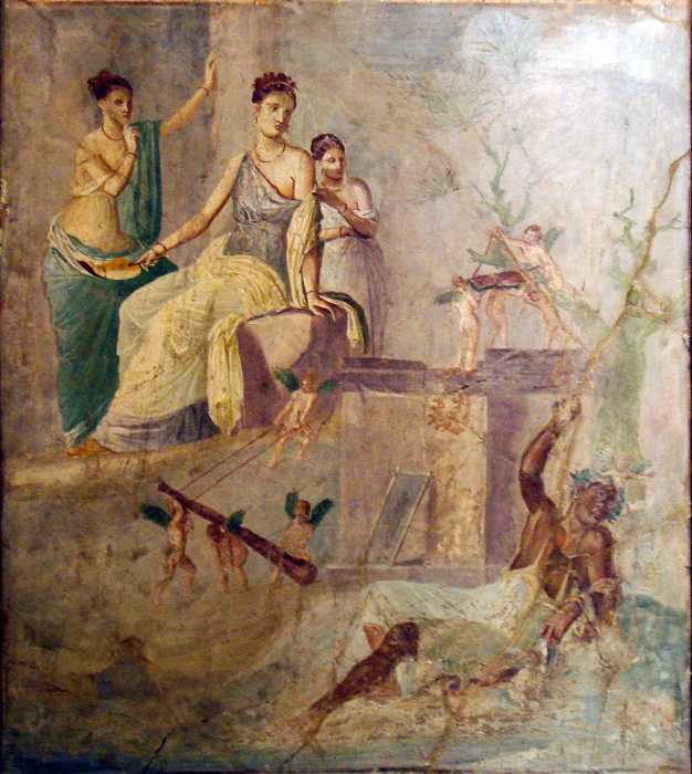 Римляне учились живописи у греков. Фреска с изображением Геракла и царицы амазонок.