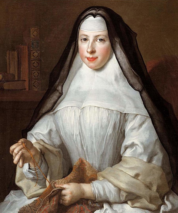 Не все монахини были так же благочестивых, как эта. Картина Николя Ларжельера.