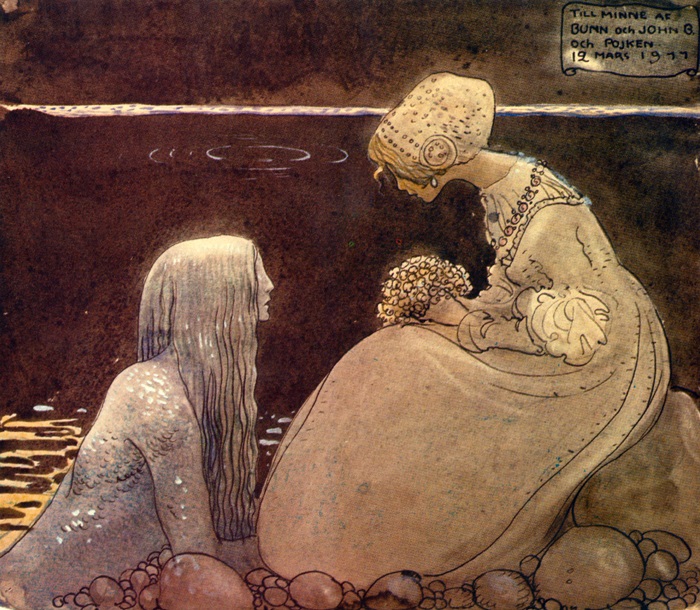 Йон Бауэр. Иллюстрация к сказке «Агнета и Морской Король».
