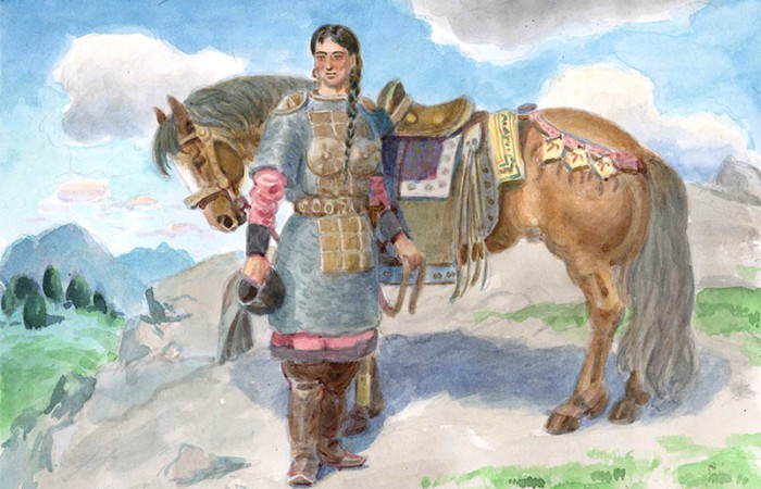 Дева-богатырша на рисунке М.Чевалкова