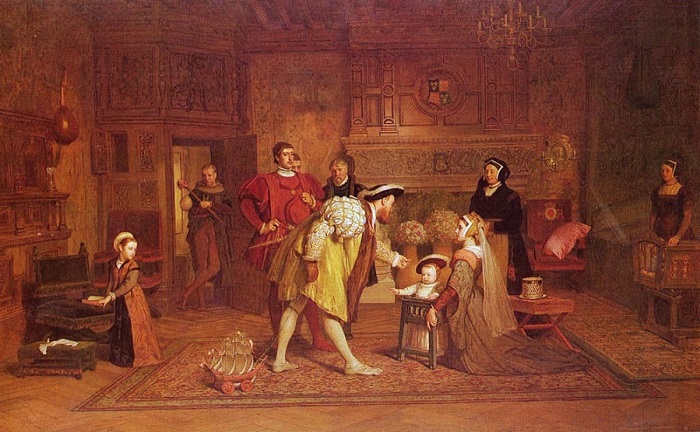 Эдуард с отцом и сёстрами на картине Маркуса Стоуна.