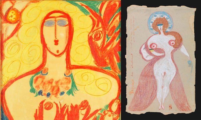 Эротическая и религиозная чувственность переплетаются в рисунках Алоизы Корбац.