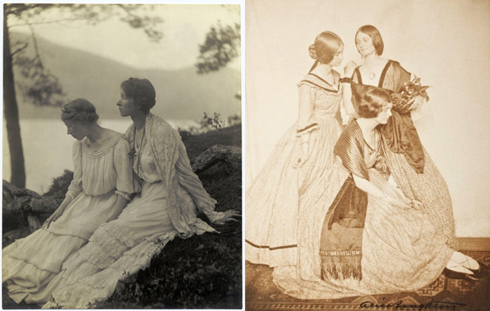 Фотографию слева часто включают в подборки фотографий, посвященных любви между женщинами.
