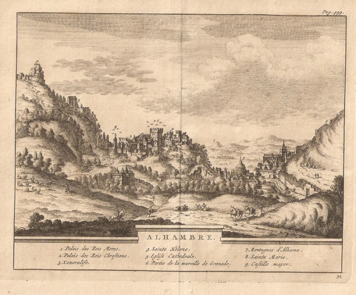 Старинное изображение Альгамбры.