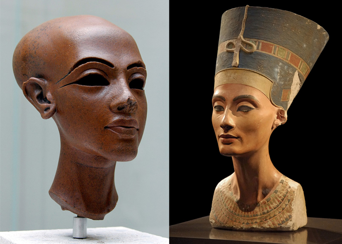 Справа - портрет Нефертити.