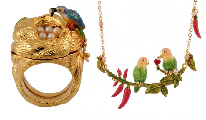 Кольцо и колье с образами птиц.