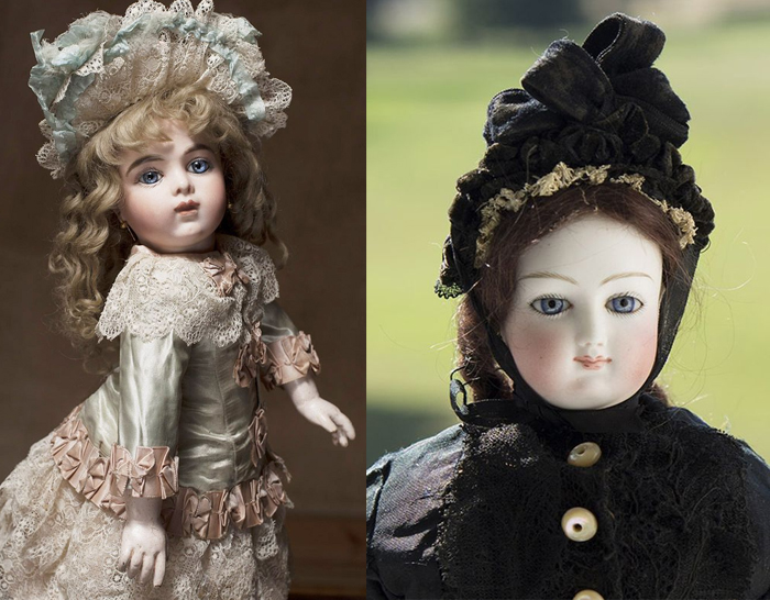 Справа - улыбающаяся кукла, которую сравнивали то с императрицей Евгенией, то с ангелом.