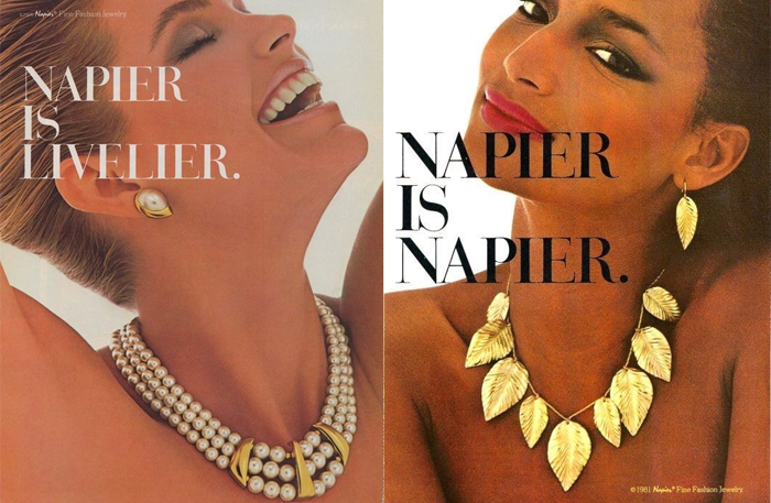 Реклама украшений Napier.