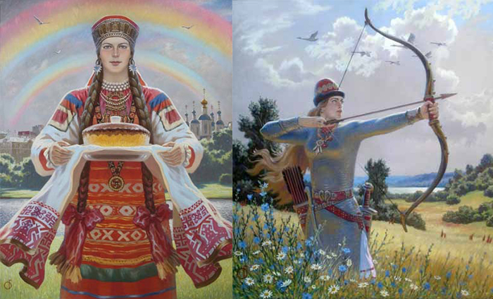 Былинные образы в работах Ольшанского.