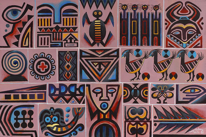 Абстрактная живопись с африканскими мотивами.
