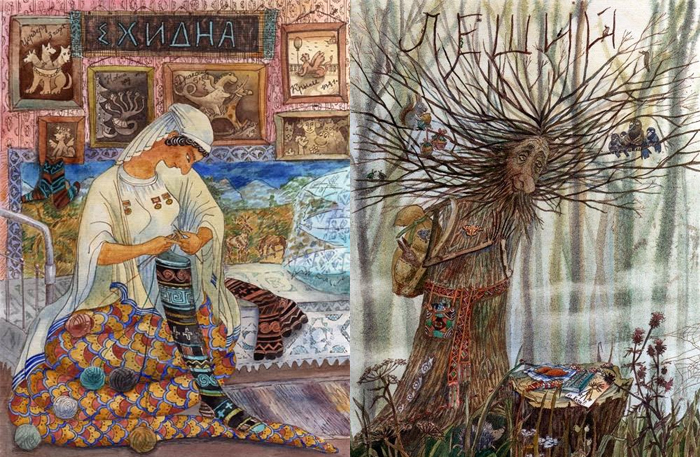 Иллюстрации Ларисы Рябининой к сказкам и мифам.