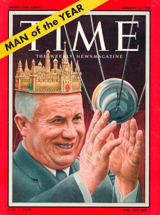 Никита Хрущев стал Человеком года прежде всего за достижения СССР в области космоса. /Фото: Обложка Time