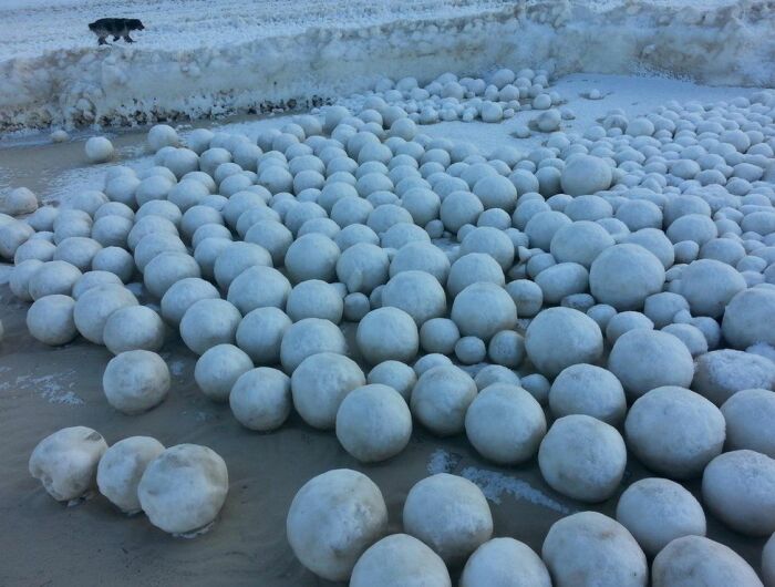 Ледяные шары были разного диаметра. /Фото: Ристо Маттила
