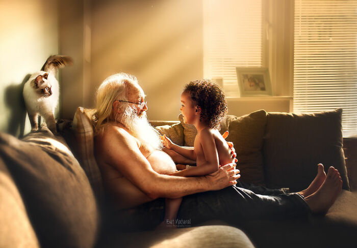 Дедушка и внук.