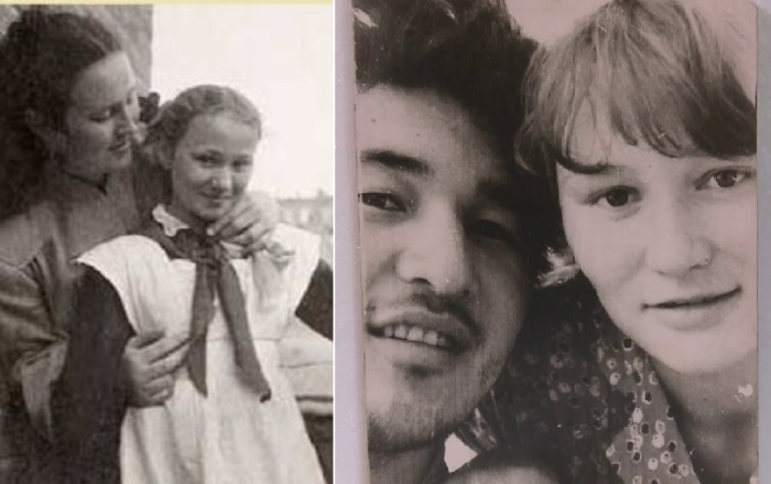Елена с мамой в детстве и с Арсеном в студенческие годы.