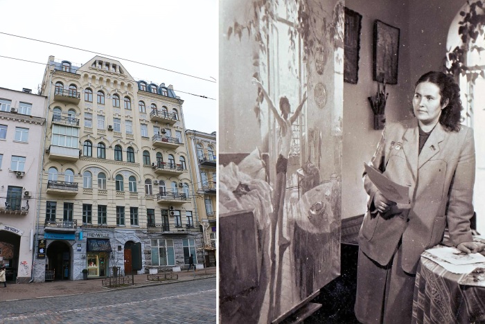 Художница Татьяна Яблонская и дом в Киеве, где они жили с дочкой.