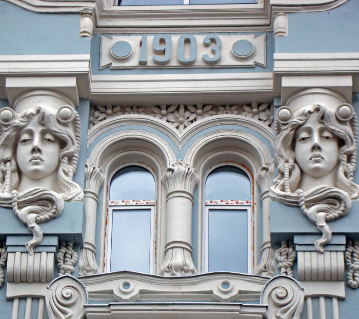Улица Мясницкая, дом 18. Доходный дом купца М.И. Мишина, 1903 г. Архитектор И.Барютин