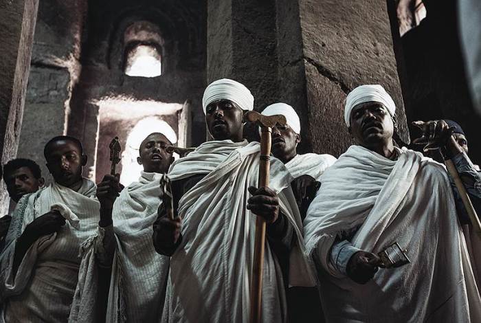 Субботняя служба в эфиопском храме. /Фото:kommersant.ru