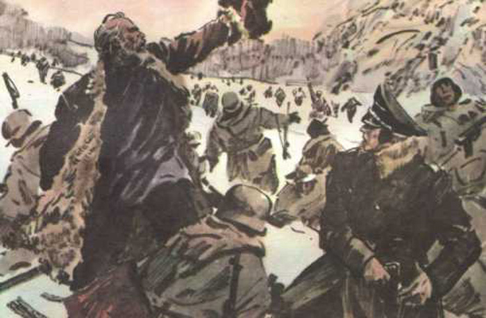 Иллюстрация к рассказу о подвиге Матвея Кузьмина. 