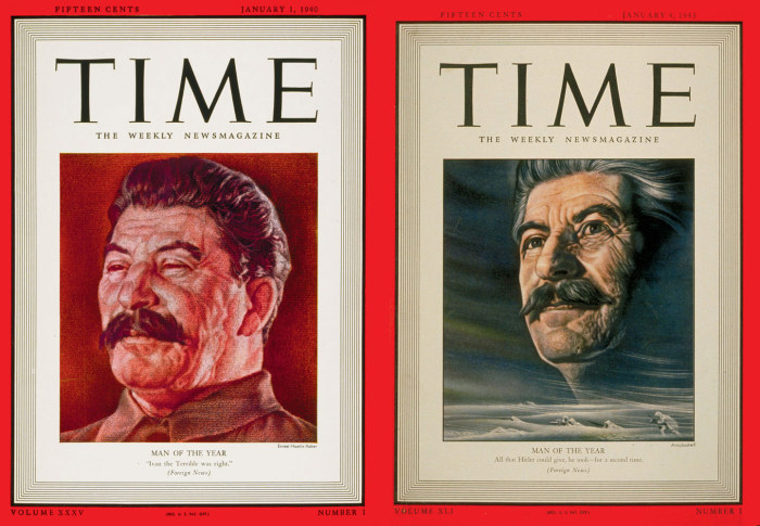 Сталина выбирали Человеком года два раза. /Обложки журнала Time